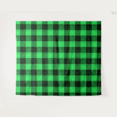 Groene Zwart Kruisraster Buffalo Check Wandkleed (Voorkant (horizontaal))