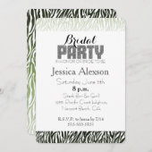 Groene Zwart Zebrastreep Bruidsdouche Kaart (Voorkant / Achterkant)