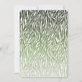 Groene Zwart Zebrastreep Bruiloftsfeest Kaart (Achterkant)