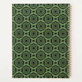 Groene zwarte bloem naadloos patroon planner (Achterkant)