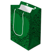 Groene zwarte bruiloft Gothic Heart Medium Cadeauzakje (Voorkant Gekanteld)