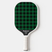 Groene zwarte buffelplaat Aangepaste tekst control Pickleball Paddle (Achterkant)