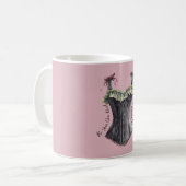 Groene Zwarte Bugundy Corset Koffiemok (Voorkant links)