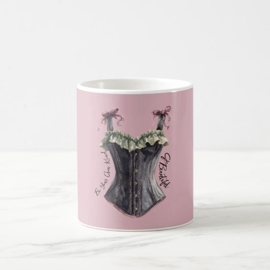 Groene Zwarte Bugundy Corset Koffiemok (Center)