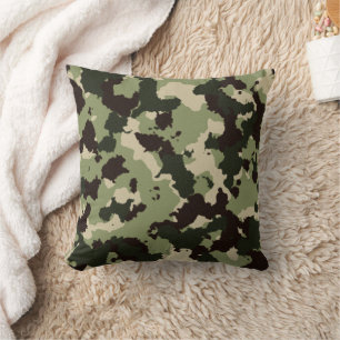 Groene Zwarte Camouflage Worpkussen Kussen