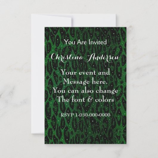 Groene Zwarte Cheetah Sterren Kaart (Voorkant)