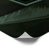 Groene & Zwarte Chic Tropische Bladeren Trouwbanne Poster (Hoek)