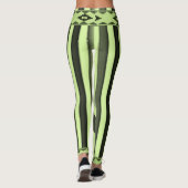 groene zwarte damesleggings leggings (Achterkant)