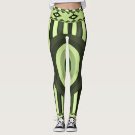 groene zwarte damesleggings leggings