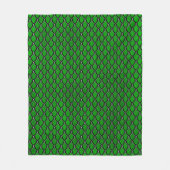 Groene zwarte drakenschaal fleece deken (Voorkant)