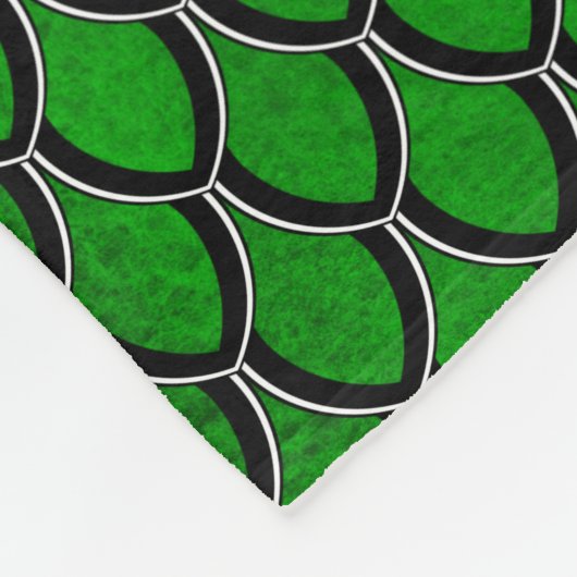 Groene zwarte drakenschaal fleece deken (Hoek)