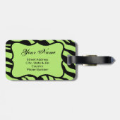 Groene, zwarte en Blauwgroen Zebra en Cheetah Oran Bagagelabel (Achterkant horizontaal)