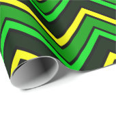 Groene, zwarte en gele chevron zigzag cadeaupapier (Rol Hoek)