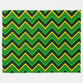 Groene, zwarte en gele chevron zigzag fleece deken (Voorkant (Horizontaal))