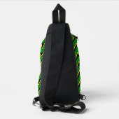 Groene, zwarte en gele chevron zigzag sling bag (Achterkant)