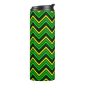 Groene, zwarte en gele chevron zigzag thermosbeker (Gedraaid links)