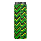 Groene, zwarte en gele chevron zigzag thermosbeker (Achterkant)
