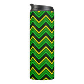 Groene, zwarte en gele chevron zigzag thermosbeker (Geroteerd rechts)