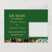 Groene zwarte en gouden witte kant met uitzonderin aankondigingskaart (Achterkant)