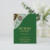 Groene zwarte en gouden witte kant met uitzonderin aankondigingskaart (Staand voorkant)