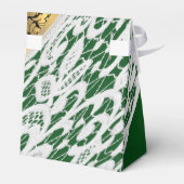 Groene zwarte en goudvochtige witte vlek bruiloft bedankdoosjes (Achterkant)