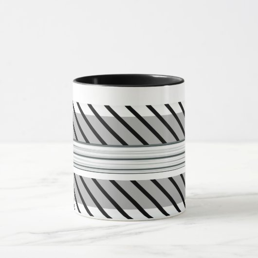 Groene, zwarte en grijze gestreepte mok (Midden)