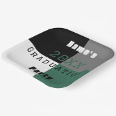 Groene zwarte en witte aangepaste graduatie-partij papieren bordje (Gebogen)
