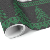 Groene zwarte en witte bomen en sneeuwvlokken cadeaupapier (Rol Hoek)