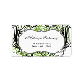 Groene zwarte en witte grafische adresetiketten etiket