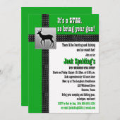 Groene, Zwarte en Witte Herten Uitnodiging (Voorkant / Achterkant)