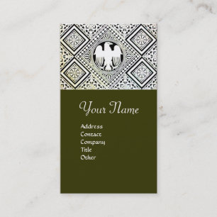 GROENE ZWARTE EN WITTE ROMAN ELGF-DAMASKMOTIFS VISITEKAARTJE