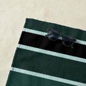 Groene, zwarte en witte strepen strandlaken (In situ)