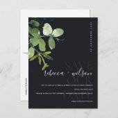 GROENE ZWARTE EUCALYPTUS-WATERVERF BEWAREN DE DATU AANKONDIGINGSKAART (Voorkant / Achterkant)