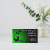 Groene zwarte fade vlinder wervelt visitekaartjes (Staand voorkant)
