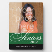 Groene zwarte foto van afstuderen met platte senio fotoplaat (voorkant)