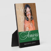 Groene zwarte foto van afstuderen met platte senio fotoplaat (Zijkant)