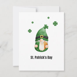 Groene Zwarte Geïllustreerde Gnome St. Patrick's D Feestdagenkaart