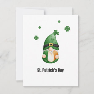 Groene Zwarte Geïllustreerde Gnome St. Patrick's D Feestdagenkaart