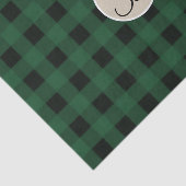 Groene Zwarte Gekruiste Geruite Rustieke Monogram Tissuepapier (Detail)