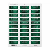 Groene Zwarte Geruite Dennenboom Kerstadres Etiket (Full Sheet)