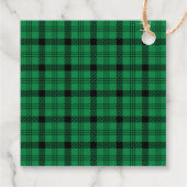 Groene Zwarte Gezellige Tartan Pine Bomen Bedankjes Labels (Achterkant)
