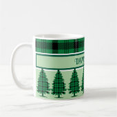 Groene Zwarte Gezellige Tartan Pine Bomen Koffiemok (Links)