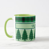 Groene Zwarte Gezellige Tartan Pine Bomen Mok (Links)