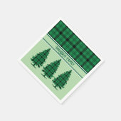Groene Zwarte Gezellige Tartan Pine Bomen Servet (Hoek)