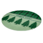 Groene Zwarte Gezellige Tartan Pine Bomen Snijplank (Hoek)
