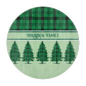 Groene Zwarte Gezellige Tartan Pine Bomen Snijplank (Voorkant)