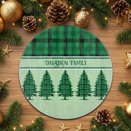 Groene Zwarte Gezellige Tartan Pine Bomen Snijplank