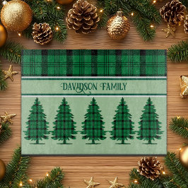 Groene Zwarte Gezellige Tartan Pine Bomen Snijplank