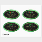Groene zwarte Glitter-productlabels Ladybug-Logo Ovale Sticker (Vel)