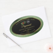 Groene zwarte Glitter-productlabels Ladybug-Logo Ovale Sticker (Envelop)